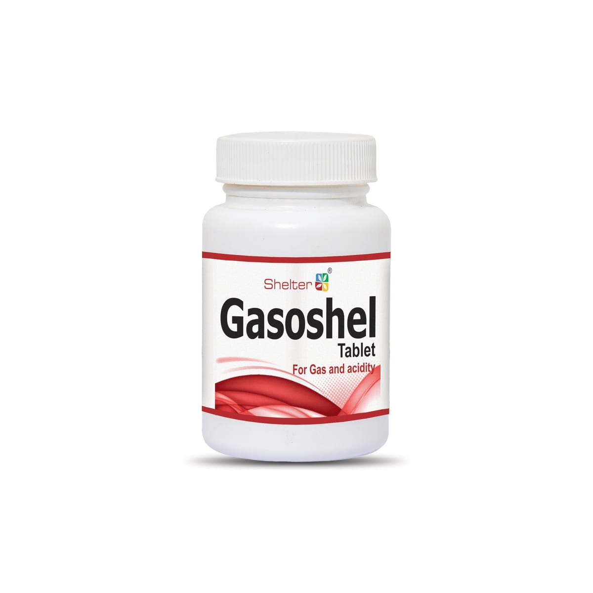 Gasoshel — a small-bottle over-the-counter tablet for everyday gas and acidity in the Ayurvedic OTC range.