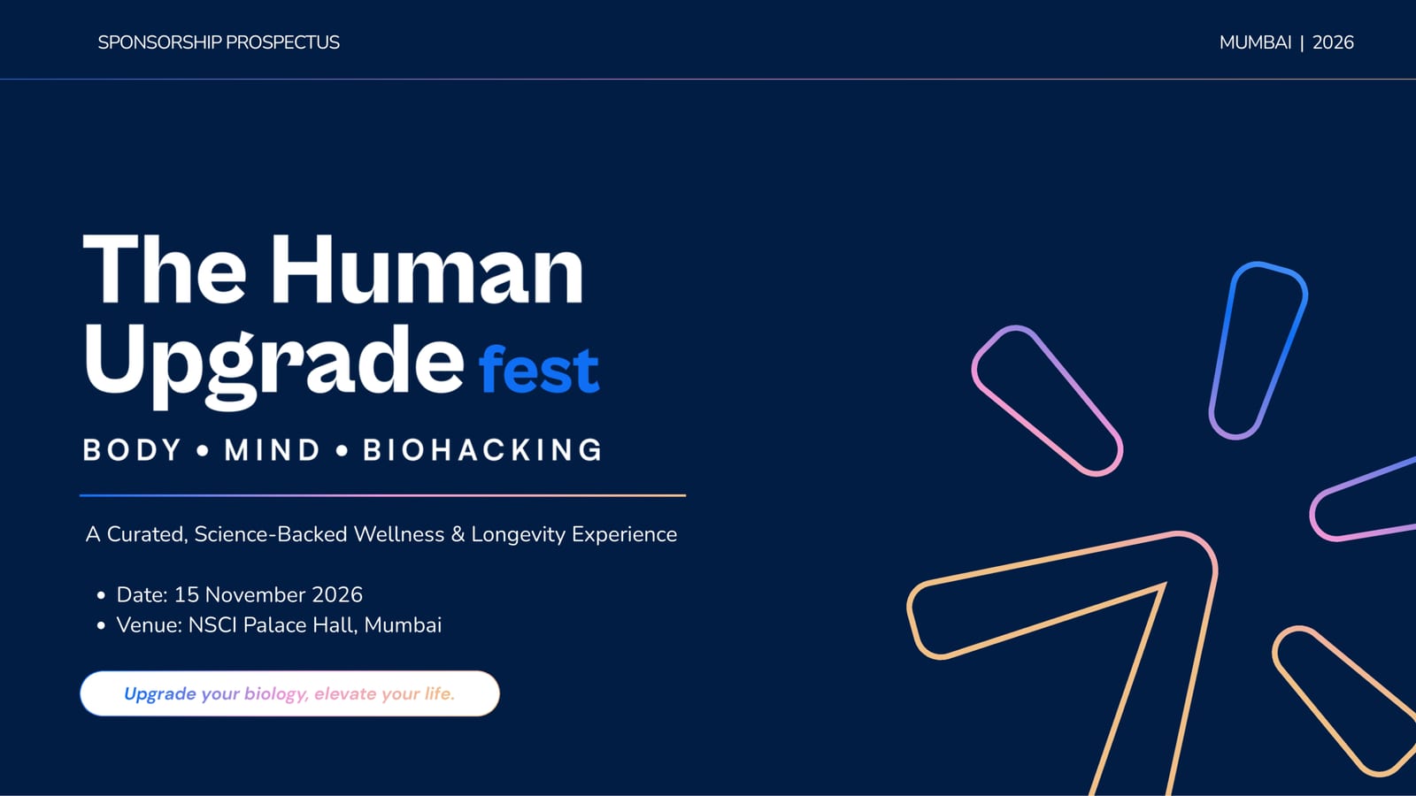 The Human Upgrade Fest — Body · Mind · Biohacking — slide 1
