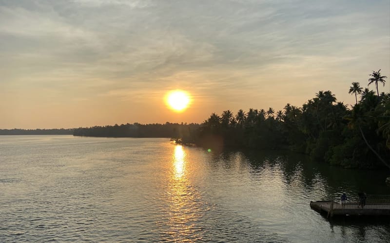 Kerala backwaters at sunset