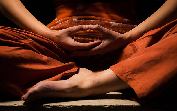 Meditation pose for chanting of Om mantra
