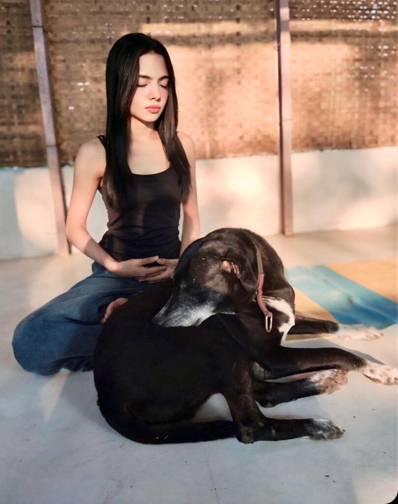 Delve into the serene world of Khussh and her pet dog as they embark on a spiritual journey through Buddhist meditation, highlighting a captivating blend of energy, connection, and tranquility shared between humans and animals